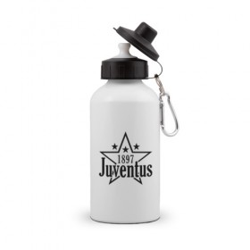 Бутылка спортивная с принтом juventus в городе Новоалтайск, металл | емкость — 500 мл, в комплекте две пластиковые крышки и карабин для крепления | juventus | ювентус