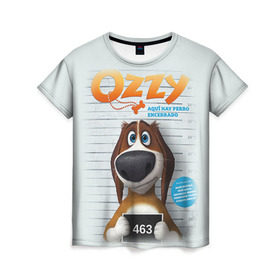 Женская футболка 3D с принтом Ozzy в городе Новоалтайск, 100% полиэфир ( синтетическое хлопкоподобное полотно) | прямой крой, круглый вырез горловины, длина до линии бедер | dog | fast furry | бигль | большой собачий побег | мартин | мультфильм | оззи | побег | свободу разношерстным | собака