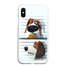 Чехол для iPhone XS Max матовый с принтом Разыскивается пёс в городе Новоалтайск, Силикон | Область печати: задняя сторона чехла, без боковых панелей | Тематика изображения на принте: dog | fast furry | бигль | большой собачий побег | мартин | мультфильм | оззи | побег | свободу разношерстным | собака