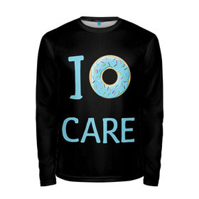 Мужской лонгслив 3D с принтом Donut care в городе Новоалтайск, 100% полиэстер | длинные рукава, круглый вырез горловины, полуприлегающий силуэт | simpsons