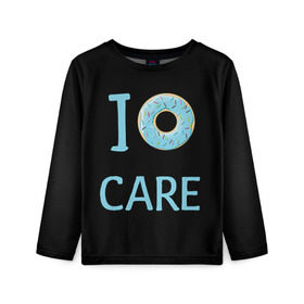 Детский лонгслив 3D с принтом Donut care в городе Новоалтайск, 100% полиэстер | длинные рукава, круглый вырез горловины, полуприлегающий силуэт
 | simpsons