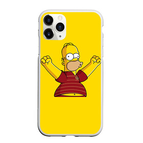 Чехол для iPhone 11 Pro матовый с принтом Гомер-болельщик в городе Новоалтайск, Силикон |  | simpsons