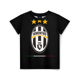 Детская футболка 3D с принтом Juventus1 в городе Новоалтайск, 100% гипоаллергенный полиэфир | прямой крой, круглый вырез горловины, длина до линии бедер, чуть спущенное плечо, ткань немного тянется | Тематика изображения на принте: football | juve | juventus | seria a | бьянконери | серия а | футбол | чемпионат италии | юве | ювентус