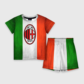Детский костюм с шортами 3D с принтом Milan2 в городе Новоалтайск,  |  | football | milan | seria a | милан | россонери | серия а | футбол | чемпионат италии