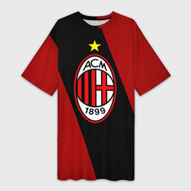 Платье-футболка 3D с принтом Milan3 в городе Новоалтайск,  |  | football | milan | seria a | милан | россонери | серия а | футбол | чемпионат италии