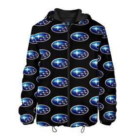 Мужская куртка 3D с принтом Subaru в городе Новоалтайск, ткань верха — 100% полиэстер, подклад — флис | прямой крой, подол и капюшон оформлены резинкой с фиксаторами, два кармана без застежек по бокам, один большой потайной карман на груди. Карман на груди застегивается на липучку | субару