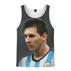 Мужская майка 3D с принтом Leo Messi в городе Новоалтайск, 100% полиэстер | круглая горловина, приталенный силуэт, длина до линии бедра. Пройма и горловина окантованы тонкой бейкой | fc barcelona | football | lionel messi | messi | аргентина | барса | лео месси | фк барселона | футбол