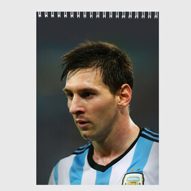 Скетчбук с принтом Leo Messi в городе Новоалтайск, 100% бумага
 | 48 листов, плотность листов — 100 г/м2, плотность картонной обложки — 250 г/м2. Листы скреплены сверху удобной пружинной спиралью | fc barcelona | football | lionel messi | messi | аргентина | барса | лео месси | фк барселона | футбол