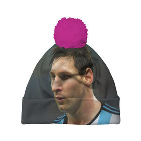 Шапка 3D c помпоном с принтом Leo Messi в городе Новоалтайск, 100% полиэстер | универсальный размер, печать по всей поверхности изделия | Тематика изображения на принте: fc barcelona | football | lionel messi | messi | аргентина | барса | лео месси | фк барселона | футбол
