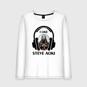 Женский лонгслив хлопок с принтом I like Steve Aoki в городе Новоалтайск, 100% хлопок |  | beatport | club | dim mak | dj | edm | electro | house | i like | music | production | radio | steve aoki | techno | top | trance | дискотека | звезда | клуб | любимчик | мне нравится | музыка | музыкант | наушники | продюссер | радио | фестиваль