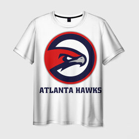 Мужская футболка 3D с принтом Atlanta Hawks в городе Новоалтайск, 100% полиэфир | прямой крой, круглый вырез горловины, длина до линии бедер | 