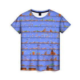 Женская футболка 3D с принтом Super Mario world в городе Новоалтайск, 100% полиэфир ( синтетическое хлопкоподобное полотно) | прямой крой, круглый вырез горловины, длина до линии бедер | nintendo | марио | нинтендо