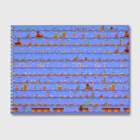 Альбом для рисования с принтом Super Mario world в городе Новоалтайск, 100% бумага
 | матовая бумага, плотность 200 мг. | nintendo | марио | нинтендо