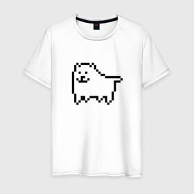 Мужская футболка хлопок с принтом Undertale game doge в городе Новоалтайск, 100% хлопок | прямой крой, круглый вырез горловины, длина до линии бедер, слегка спущенное плечо. | dog | андертейл | подземелье | собака