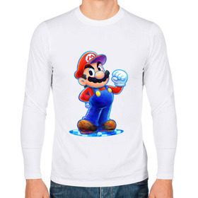 Мужской лонгслив хлопок с принтом Mario в городе Новоалтайск, 100% хлопок |  | nintendo | марио | нинтендо