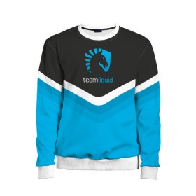 Детский свитшот 3D с принтом Team Liquid Uniform в городе Новоалтайск, 100% полиэстер | свободная посадка, прямой крой, мягкая тканевая резинка на рукавах и понизу свитшота | Тематика изображения на принте: dota | ggwp | glhf | team | team liquid | дота | игра | тим ликвид | униформа