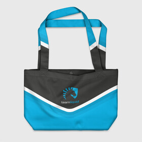 Пляжная сумка 3D с принтом Team Liquid Uniform в городе Новоалтайск, 100% полиэстер | застегивается на металлическую кнопку; внутренний карман застегивается на молнию. Стенки укреплены специальным мягким материалом, чтобы защитить содержимое от несильных ударов
 | dota | ggwp | glhf | team | team liquid | дота | игра | тим ликвид | униформа