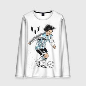 Мужской лонгслив 3D с принтом Messi в городе Новоалтайск, 100% полиэстер | длинные рукава, круглый вырез горловины, полуприлегающий силуэт | barselona | messi | аргентина | барселона | испания | месси | мяч | футбол