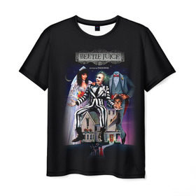 Мужская футболка 3D с принтом Beetlejuice в городе Новоалтайск, 100% полиэфир | прямой крой, круглый вырез горловины, длина до линии бедер | beetlejuice | битлджус | битлжус | тим бёртон