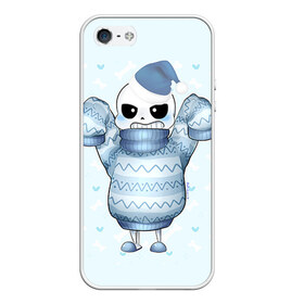 Чехол для iPhone 5/5S матовый с принтом Santa Sans в городе Новоалтайск, Силикон | Область печати: задняя сторона чехла, без боковых панелей | sans | андертейл | подземелье | санс