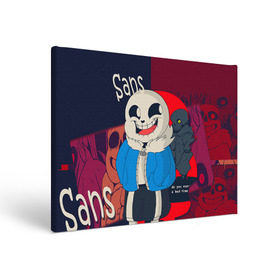 Холст прямоугольный с принтом Sans в городе Новоалтайск, 100% ПВХ |  | sans | андертейл | подземелье | санс