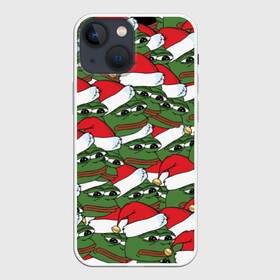 Чехол для iPhone 13 mini с принтом Sad frog new year в городе Новоалтайск,  |  | грустная | дед мороз | лягушка | пепе | санта