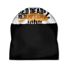 Шапка 3D с принтом Red Dead Redemption 2 в городе Новоалтайск, 100% полиэстер | универсальный размер, печать по всей поверхности изделия | rdr | rdr2 | red dead redemption 2 | rockstar | дикий запад | ковбои
