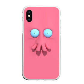 Чехол для iPhone XS Max матовый с принтом Доктор Зойдберг в городе Новоалтайск, Силикон | Область печати: задняя сторона чехла, без боковых панелей | Тематика изображения на принте: будущее | врач | краб | лицо | розовый | фантастика | футурама | щупальца