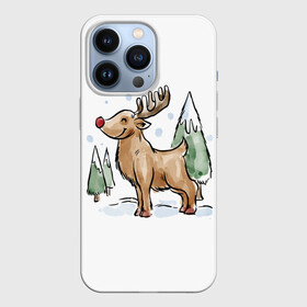 Чехол для iPhone 13 Pro с принтом Оленёнок Рудольф в городе Новоалтайск,  |  | happy new year | new year | santa claus | дед мороз | дедушка мороз | новый год | санта клаус | снеговик