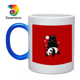 Кружка хамелеон с принтом Panda Warrior в городе Новоалтайск, керамика | меняет цвет при нагревании, емкость 330 мл | japan | panda | панда