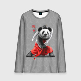 Мужской лонгслив 3D с принтом Master Panda в городе Новоалтайск, 100% полиэстер | длинные рукава, круглый вырез горловины, полуприлегающий силуэт | ninja | panda | ниндзя | панда