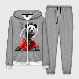 Мужской костюм 3D с принтом Master Panda в городе Новоалтайск, 100% полиэстер | Манжеты и пояс оформлены тканевой резинкой, двухслойный капюшон со шнурком для регулировки, карманы спереди | ninja | panda | ниндзя | панда