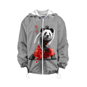 Детская куртка 3D с принтом Master Panda в городе Новоалтайск, 100% полиэстер | застежка — молния, подол и капюшон оформлены резинкой с фиксаторами, по бокам — два кармана без застежек, один потайной карман на груди, плотность верхнего слоя — 90 г/м2; плотность флисового подклада — 260 г/м2 | Тематика изображения на принте: ninja | panda | ниндзя | панда