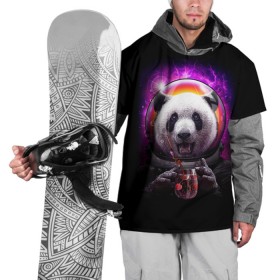 Накидка на куртку 3D с принтом Panda Cosmonaut в городе Новоалтайск, 100% полиэстер |  | Тематика изображения на принте: bear | galaxy | panda | space | star | астронавт | галактика | звезда | космонавт | космос | медведь | панда