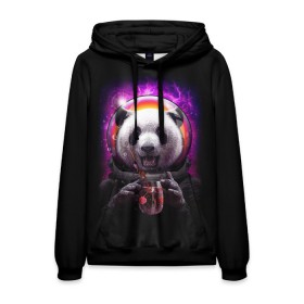 Мужская толстовка 3D с принтом Panda Cosmonaut в городе Новоалтайск, 100% полиэстер | двухслойный капюшон со шнурком для регулировки, мягкие манжеты на рукавах и по низу толстовки, спереди карман-кенгуру с мягким внутренним слоем. | Тематика изображения на принте: bear | galaxy | panda | space | star | астронавт | галактика | звезда | космонавт | космос | медведь | панда