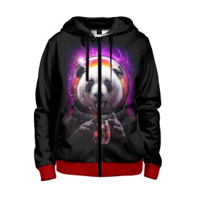 Детская толстовка 3D на молнии с принтом Panda Cosmonaut в городе Новоалтайск, 100% полиэстер |  манжеты и пояс оформлены широкой мягкой резинкой, двухслойный капюшон со шнурком для регулировки, спереди карманы и застежка-молния
 | bear | galaxy | panda | space | star | астронавт | галактика | звезда | космонавт | космос | медведь | панда