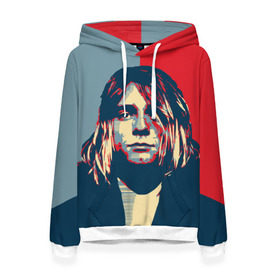 Женская толстовка 3D с принтом Kurt Cobain в городе Новоалтайск, 100% полиэстер  | двухслойный капюшон со шнурком для регулировки, мягкие манжеты на рукавах и по низу толстовки, спереди карман-кенгуру с мягким внутренним слоем. | curt | hope | kobain | nirvana | кобейн | курт | нирвана