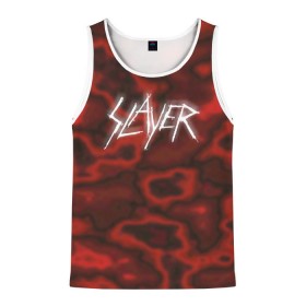 Мужская майка 3D с принтом Slayer texture в городе Новоалтайск, 100% полиэстер | круглая горловина, приталенный силуэт, длина до линии бедра. Пройма и горловина окантованы тонкой бейкой | 