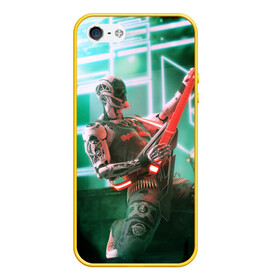 Чехол для iPhone 5/5S матовый с принтом Rocker Robot в городе Новоалтайск, Силикон | Область печати: задняя сторона чехла, без боковых панелей | rock | гитара | музыка | робот | рок