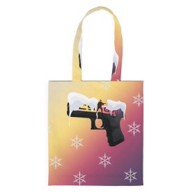 Сумка 3D повседневная с принтом Новогодний cs:go градиент в городе Новоалтайск, 100% полиэстер | Плотность: 200 г/м2; Размер: 34×35 см; Высота лямок: 30 см | counter | csgo | strike | кейс | кс го | ксго | скин