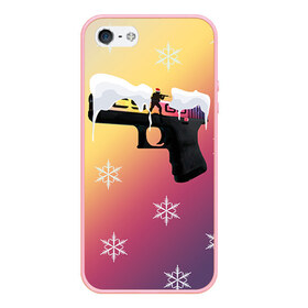 Чехол для iPhone 5/5S матовый с принтом Новогодний csgo градиент в городе Новоалтайск, Силикон | Область печати: задняя сторона чехла, без боковых панелей | counter | csgo | strike | кейс | кс го | ксго | скин