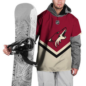 Накидка на куртку 3D с принтом Arizona Coyotes в городе Новоалтайск, 100% полиэстер |  | america | canada | hockey | nhl | usa | америка | аризона | канада | койотис | лед | нхл | сша | хоккей