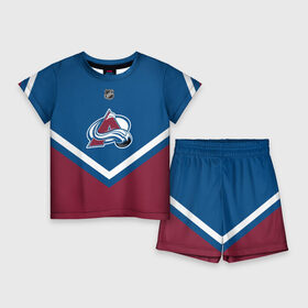 Детский костюм с шортами 3D с принтом Colorado Avalanche в городе Новоалтайск,  |  | america | canada | hockey | nhl | usa | америка | канада | колорадо | лед | нхл | сша | хоккей | эвеланш