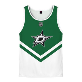 Мужская майка 3D с принтом Dallas Stars в городе Новоалтайск, 100% полиэстер | круглая горловина, приталенный силуэт, длина до линии бедра. Пройма и горловина окантованы тонкой бейкой | Тематика изображения на принте: america | canada | hockey | nhl | usa | америка | даллас | канада | лед | нхл | старз | сша | хоккей