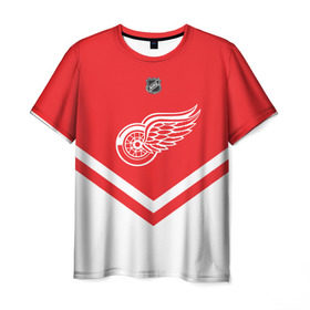Мужская футболка 3D с принтом Detroit Red Wings в городе Новоалтайск, 100% полиэфир | прямой крой, круглый вырез горловины, длина до линии бедер | america | canada | hockey | nhl | usa | америка | детройт | канада | лед | нхл | ред | сша | уингз | хоккей