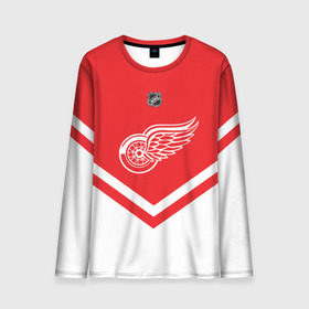 Мужской лонгслив 3D с принтом Detroit Red Wings в городе Новоалтайск, 100% полиэстер | длинные рукава, круглый вырез горловины, полуприлегающий силуэт | Тематика изображения на принте: america | canada | hockey | nhl | usa | америка | детройт | канада | лед | нхл | ред | сша | уингз | хоккей