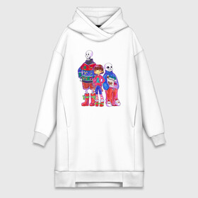 Платье-худи хлопок с принтом Sans and papyrus christmas в городе Новоалтайск,  |  | christmas | papyrus | sans | sans and papyrus | undertale | новый год