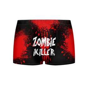 Мужские трусы 3D с принтом Zombie Killer в городе Новоалтайск, 50% хлопок, 50% полиэстер | классическая посадка, на поясе мягкая тканевая резинка | blood | dark | killer | monster | zombie | зомби | кровь | монстр | нечисть