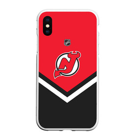 Чехол для iPhone XS Max матовый с принтом New Jersey Devils в городе Новоалтайск, Силикон | Область печати: задняя сторона чехла, без боковых панелей | america | canada | hockey | nhl | usa | америка | девилз | джерси | канада | лед | нхл | нью | сша | хоккей