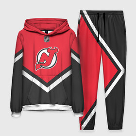 Мужской костюм 3D (с толстовкой) с принтом New Jersey Devils в городе Новоалтайск,  |  | Тематика изображения на принте: america | canada | hockey | nhl | usa | америка | девилз | джерси | канада | лед | нхл | нью | сша | хоккей